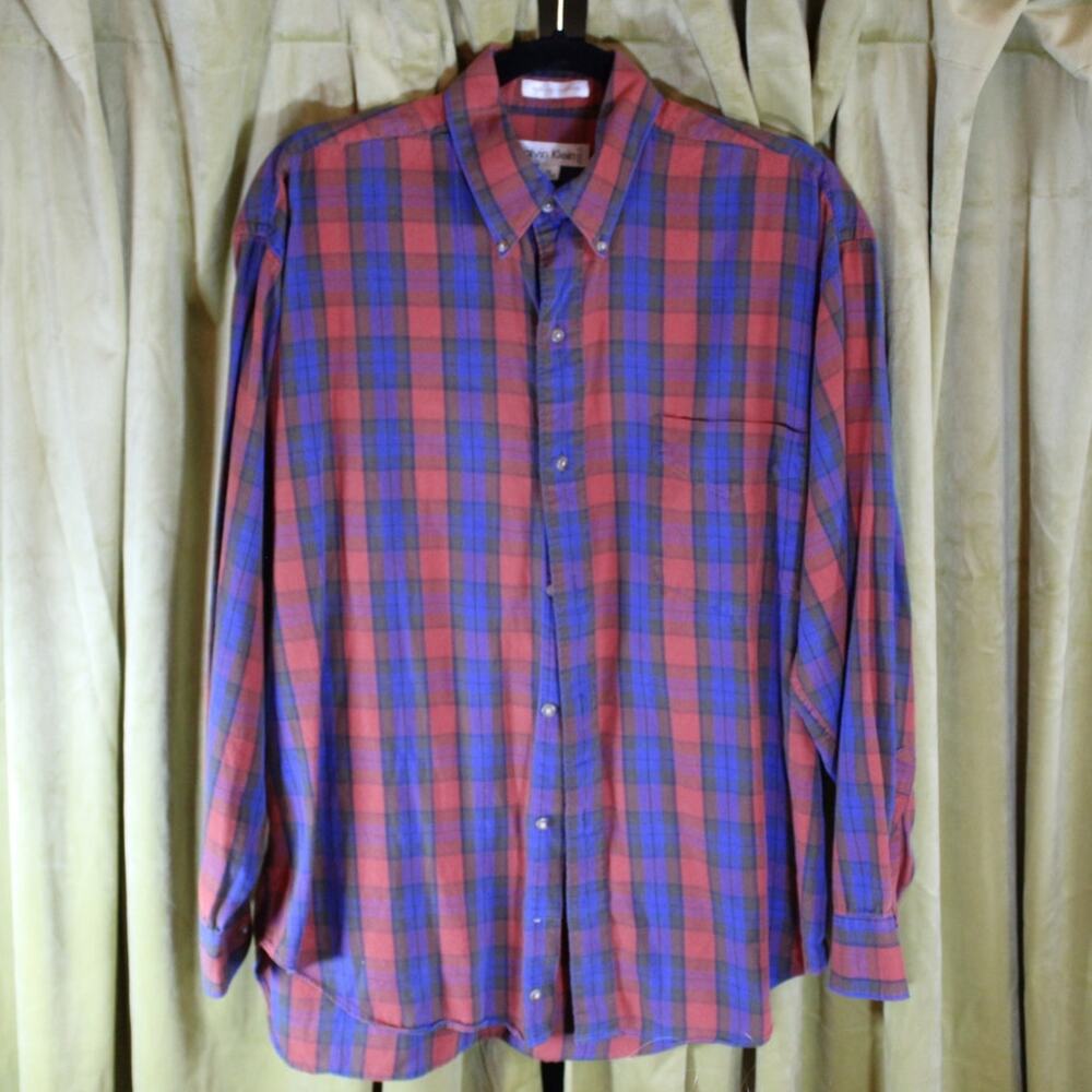Calvin Klein Medium Mens Button Up 100% Cotton